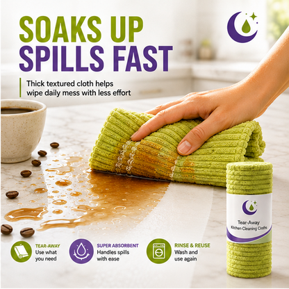Multipurpose Reusable Tear-Off Cleaning Cloth Roll