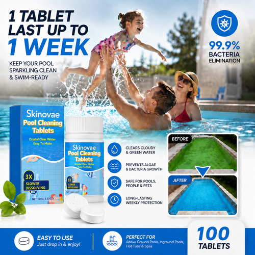 The Next-Gen Pool Purifier is here ✨ 2X Stronger Algae Control, Gentle & Safe for Kids! 👨‍👩‍👧‍👦