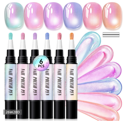 💅 6PCS One-Step Gel Nail Art Pen Set – Salon Beauty at Home