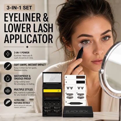 🥳2026 HOT SALE🥳💋50K+ SOLD!🔥 50% OFF!3-in-1 Kit: Eyeliner and Lower Lash Stamp