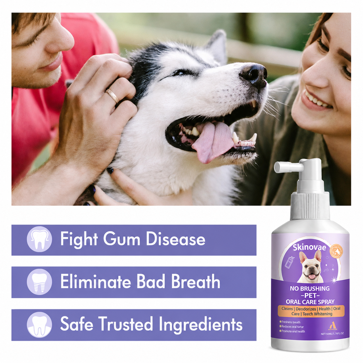 Skinovae™ 🍃NO BRUSHING oral care spray for dogs cats