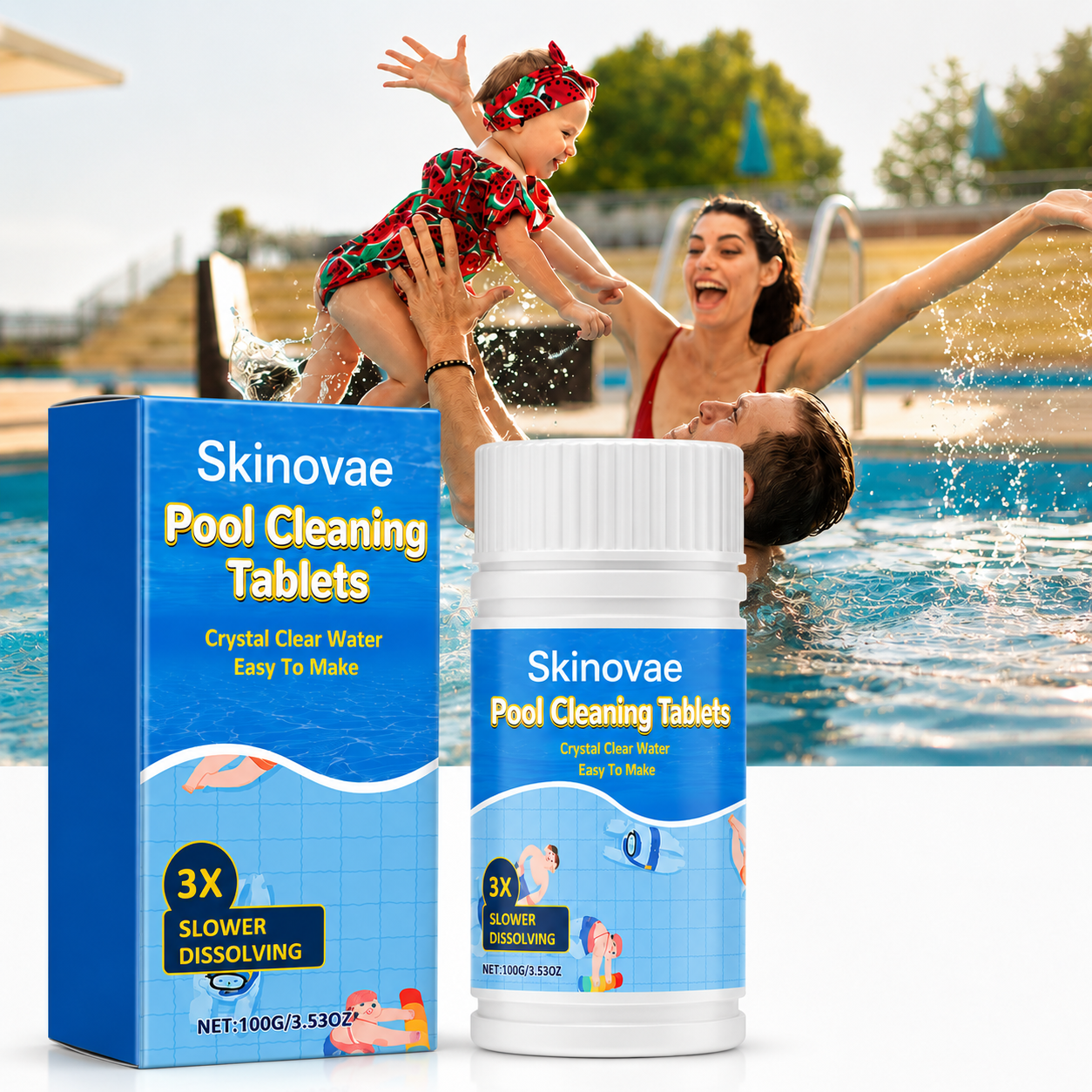 The Next-Gen Pool Purifier is here ✨ 2X Stronger Algae Control, Gentle & Safe for Kids! 👨‍👩‍👧‍👦
