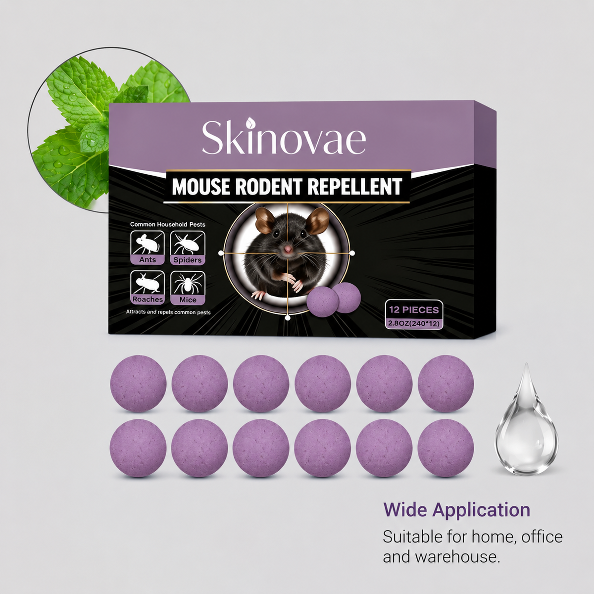 🐭 12-Pack Rodent Repellent Balls, Effective Pest Control Solution